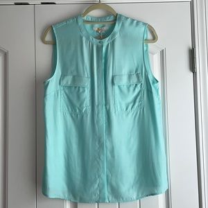 NWT Boden Sleeveless Silk Blend Button Front Top